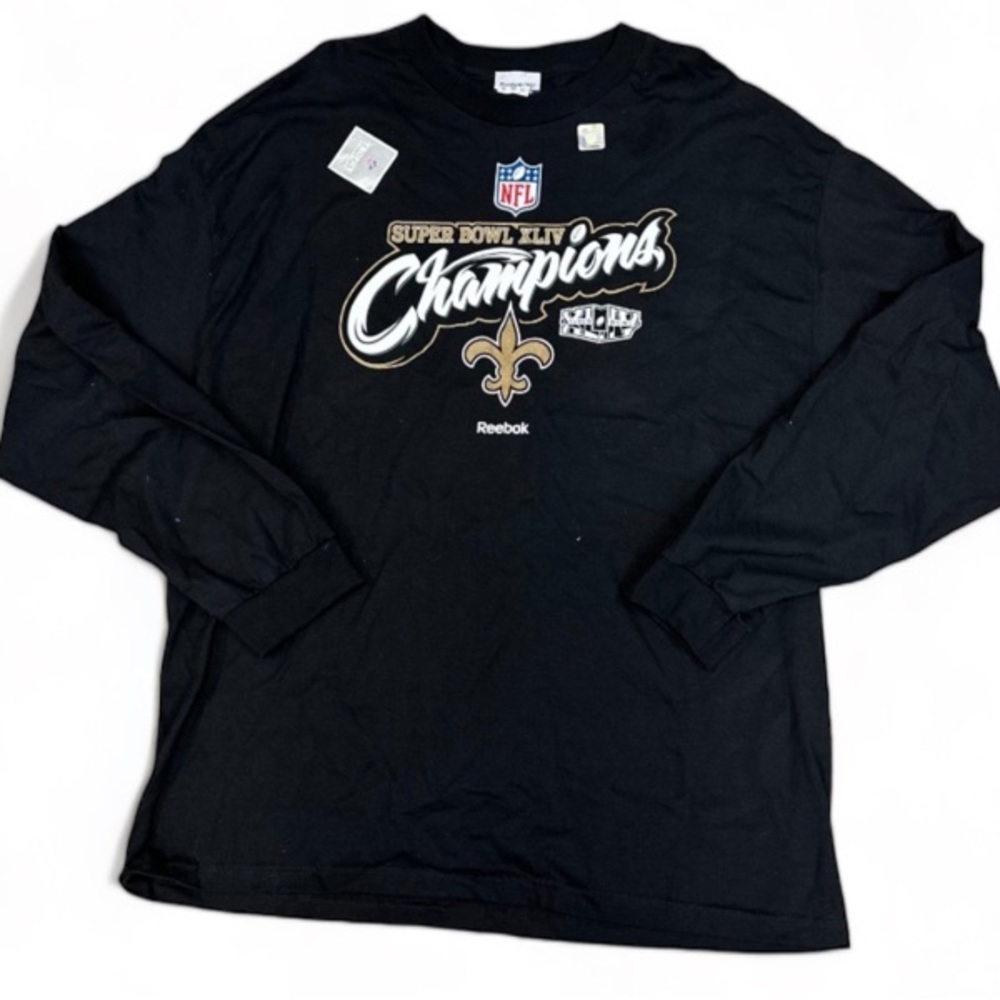 NFL New Orleans Saints Reebok XLIV Super Bowl Long Sleeve TShirt Size 2XL NWT
